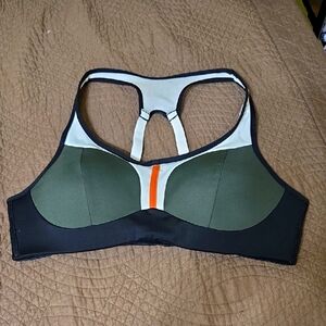 Stylish Green and Black Sports Bra